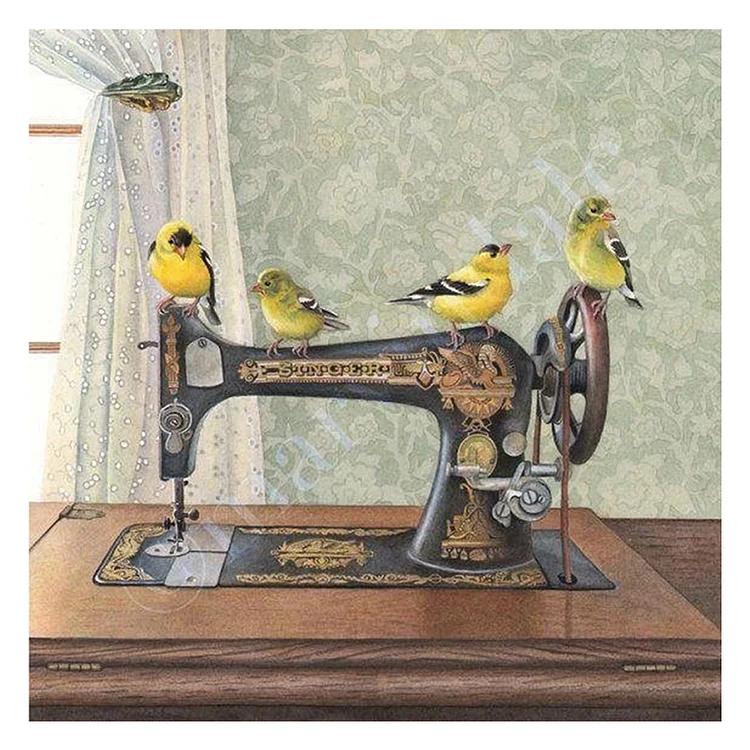 DIY - Sewing Machine 11Ct Stamped Cross Stitch 40X40CM