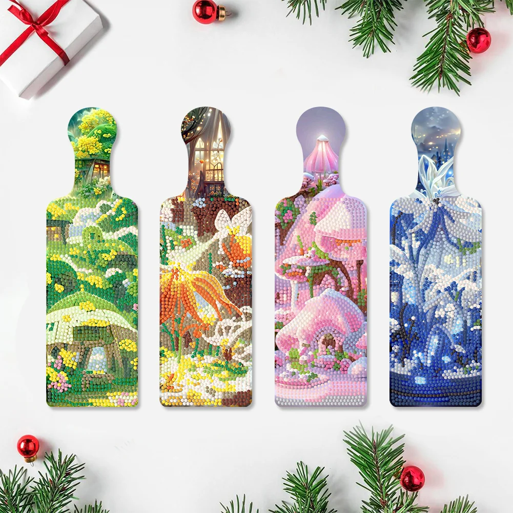 4Pcs Flowers Grasses 5D Diamond Painting Tray Art Craft for Home Kitchen Decor