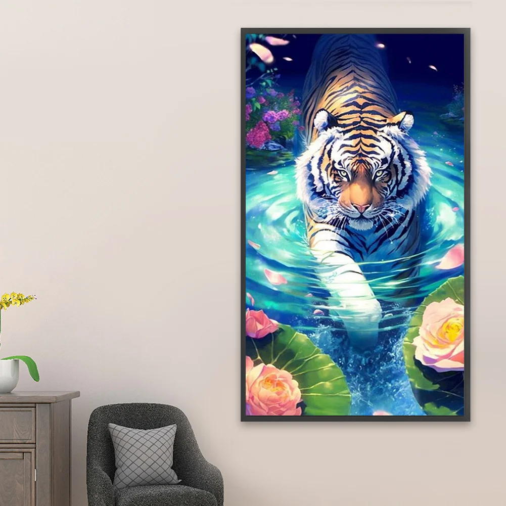 Partial AB Diamond Painting - Full Round Drill - Tiger(Canvas|45*75cm)