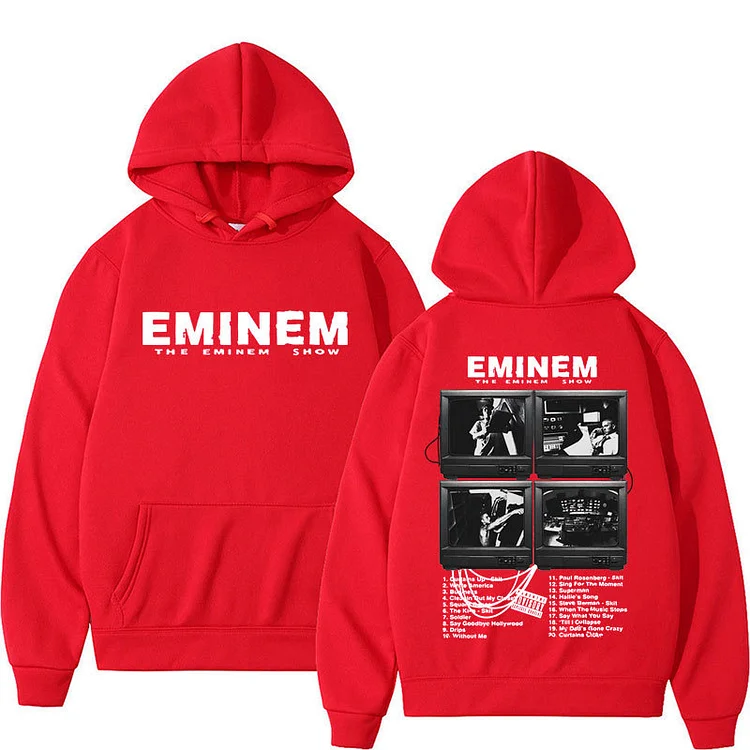 Rapper Eminem Music Album Hoodie Hip Hop Oversized Sweatshirt Streetwear at Hiphopee