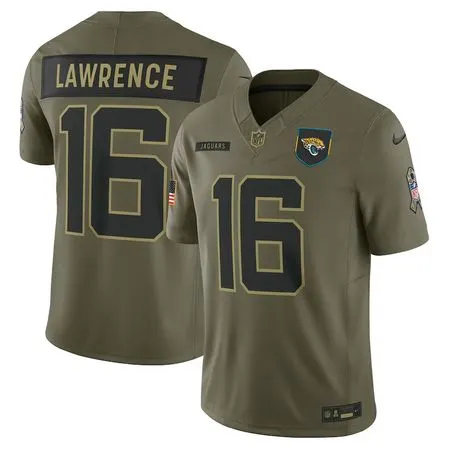 Youth Jacksonville Jaguars #16 Trevor Lawrence  Olive 2025 Salute to Service Limited Jersey