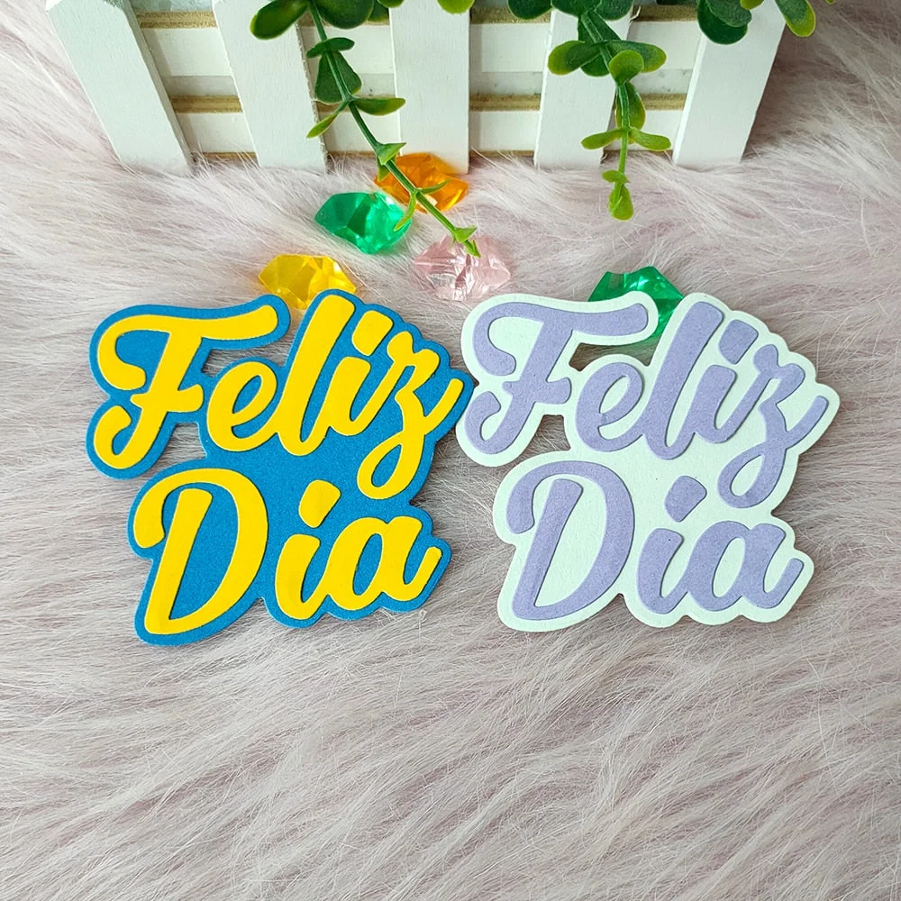 New Spanish Happy Birthday Metal cutting Mould DIY embossed Paper Photo album greeting Card Gift making cutting Mould