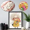 Diamond Painting-DIY Special Shaped Drill Pearl Painting Grandma Holding Flowers(30x40cm)