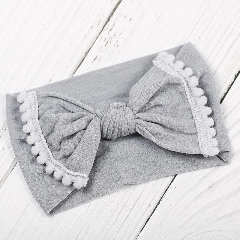 2019 Baby Accessories Kids Girls Baby Toddler Turban Knot Headband Hair Band Tassels Balls Solid Candy Color Headwear