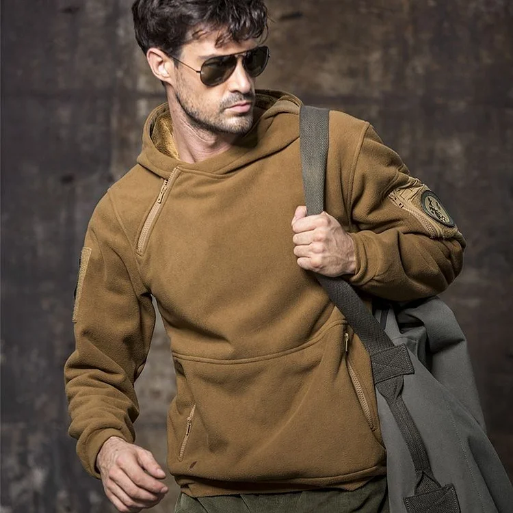 Veste polaire d'extérieur à capuche pour homme épaissie pull respirant chaud