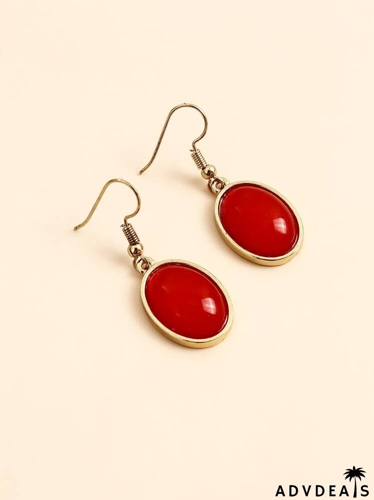Oval Drop Earrings