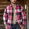 Men's Long Sleeve Plaid Flannel Shirt - Casual Button Down Western Cowboy Shirt Jacket with Chest Pockets by Inlyline