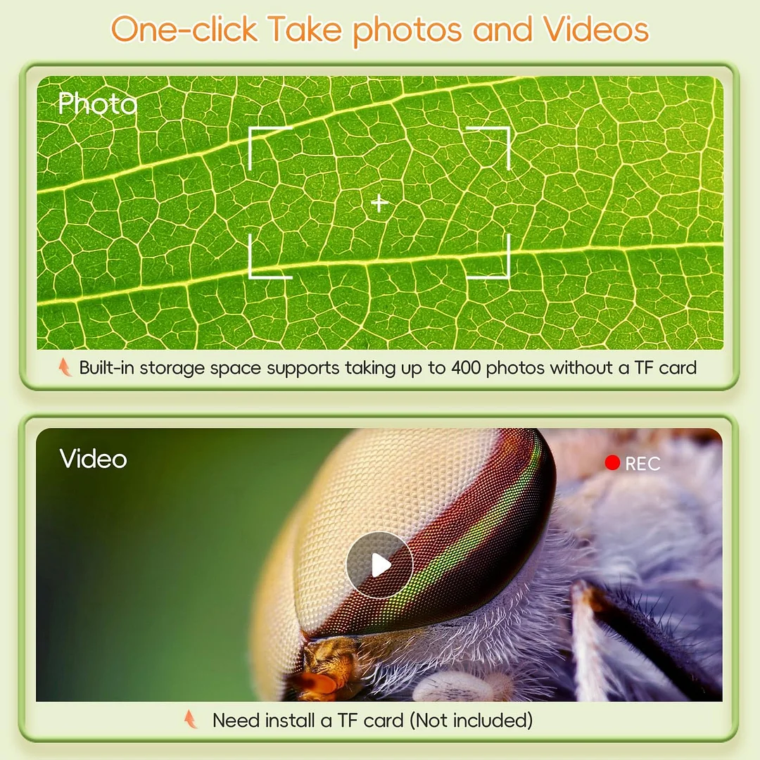 Kids Microscope 1000X with 4K Screen, Portable Science Kit with Slides for Kids Ages 4-12, Rechargeable Digital Handheld Pocket Microscope (Green)