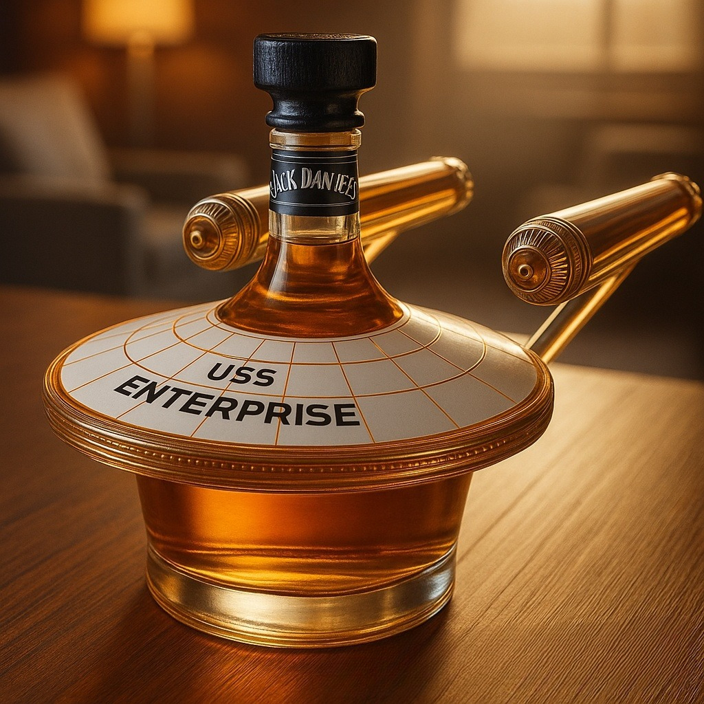 Tegooe Spaceship Shaped Whiskey Decanter - High Borosilicate Glass Wine Bottle for Home Bar Decoration