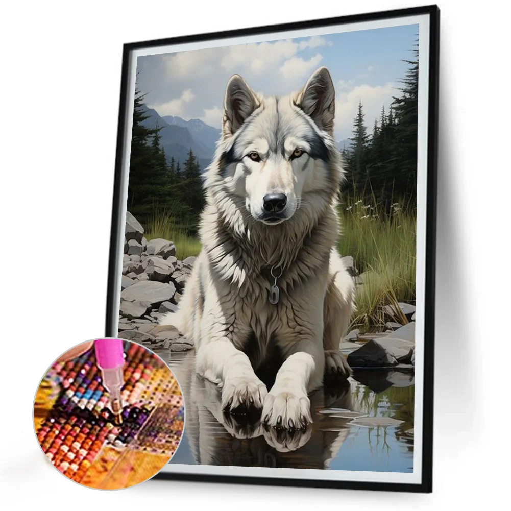 Diamond Painting - Full Round Drill - Wolf(Canvas|30*40cm)