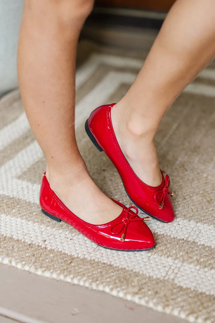 Girls: Red Ballet Flats - On The Way