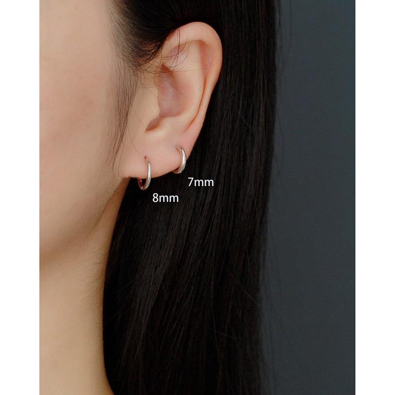 1 Pair 925 Sterling Silver Geometric Hoop Earrings