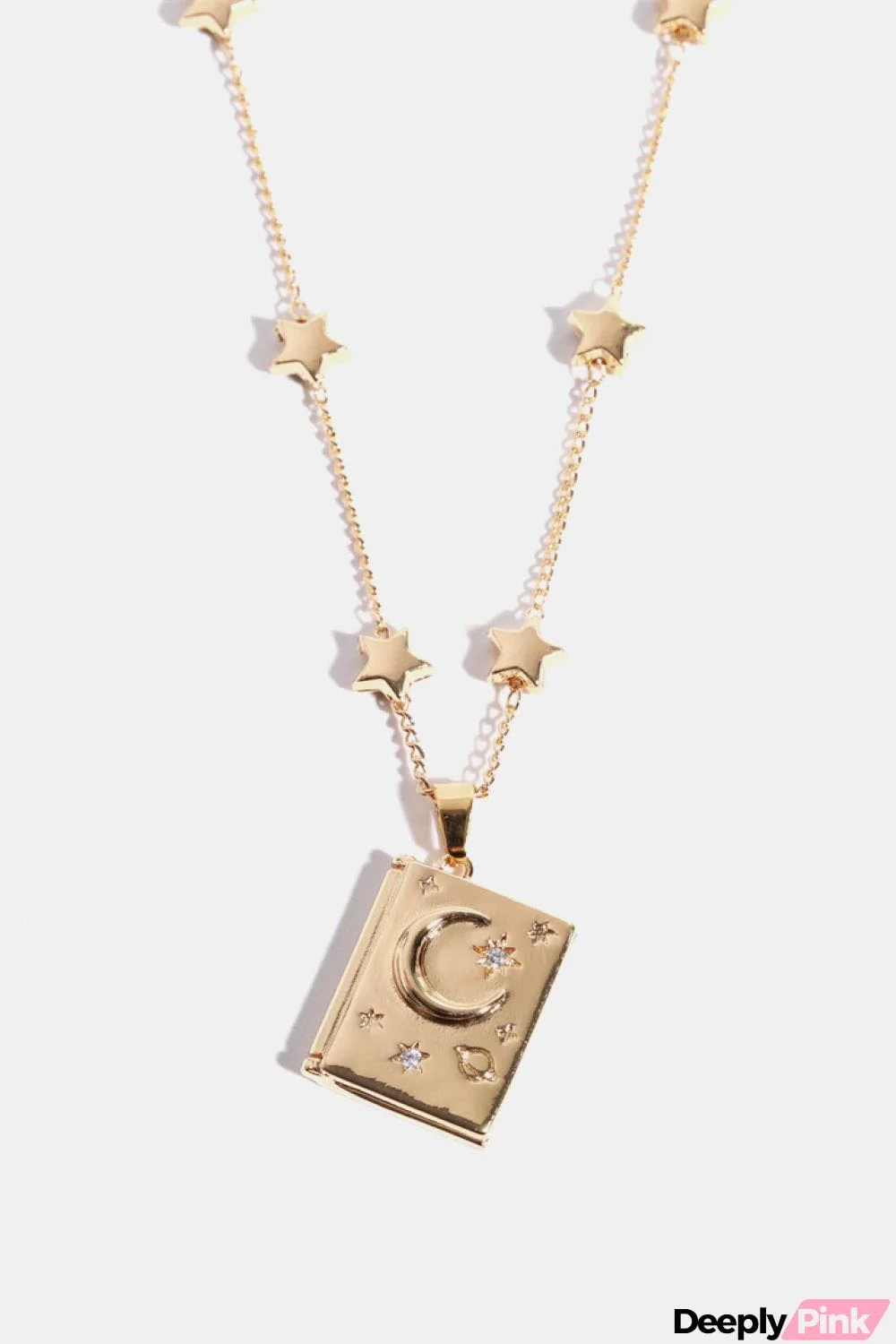 Star and Moon Copper 14K Gold-Plated Necklace