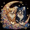 Chihuahua au clair de lune-peinture sp&eacute;ciale partielle au diamant-30*30cm