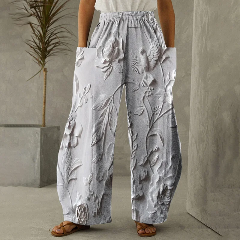 Floral Print Loose Casual Pants