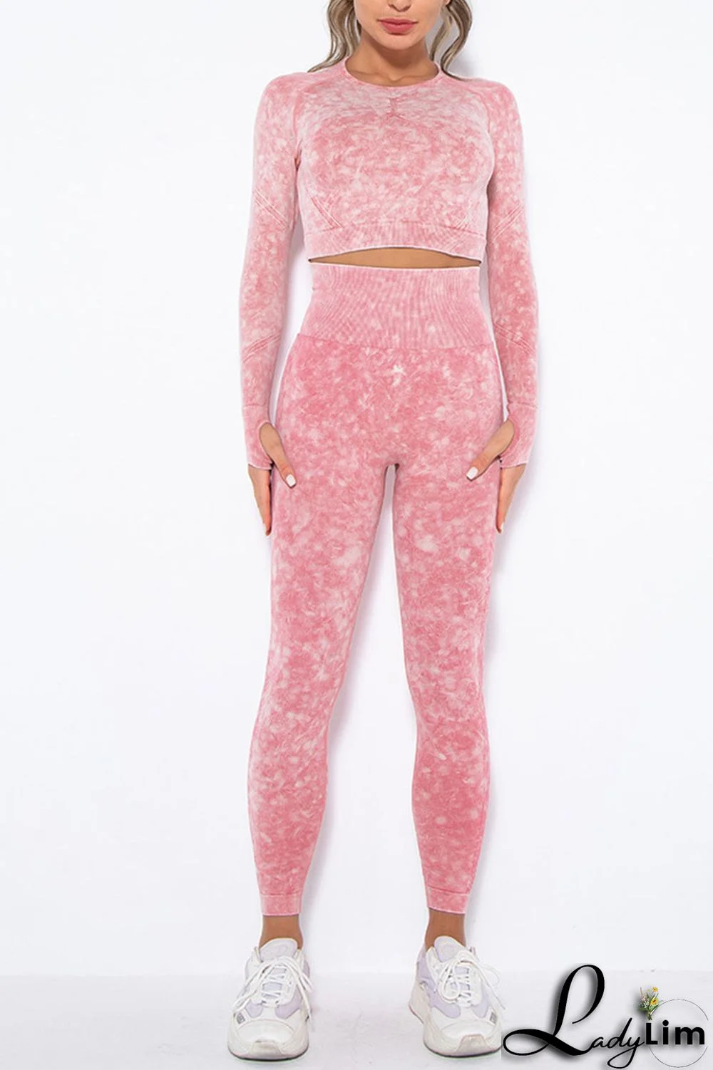 Purple Casual Sportswear Print Split Joint O Neck Long Sleeve Two Pieces