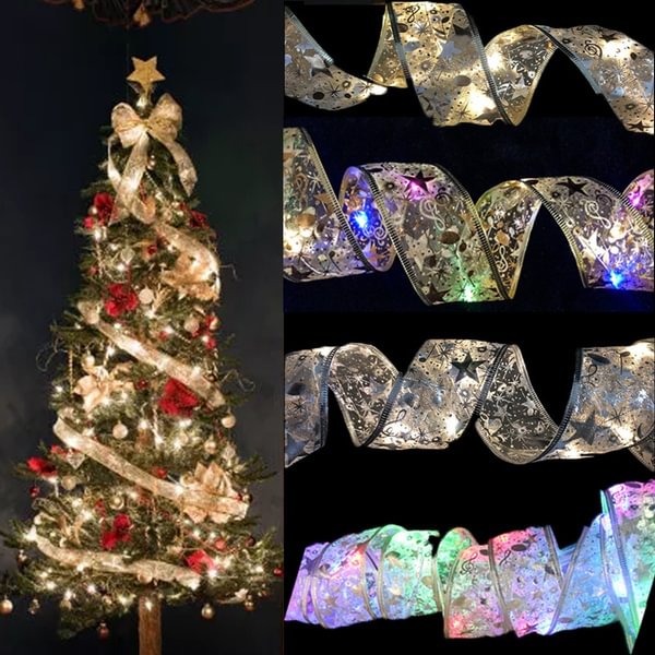 1M/2M/5M Christmas Ribbon With Led Lights Waterproof For Christmas Tree Decorations 2022 New Year Wall Window Home Decorations - Shop Trendy Women's Fashion | TeeYours