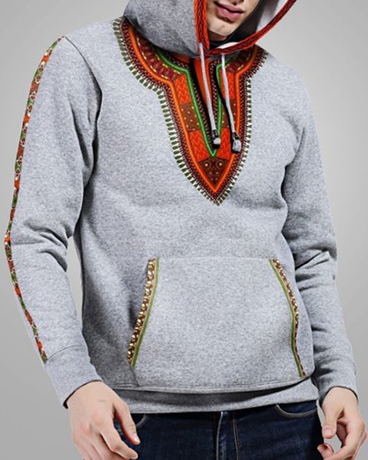 Men's aztec printed hoodie afff