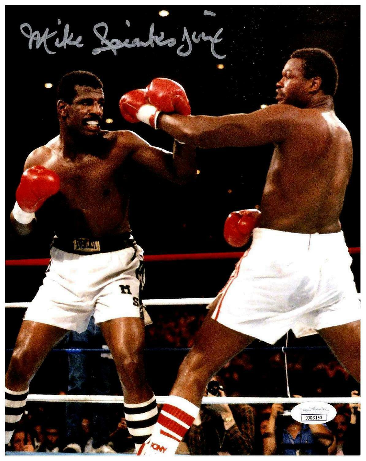 Michael Spinks Signed 8x10 Photo Poster painting - Boxing Fighter USA w/Holmes - JSA COA