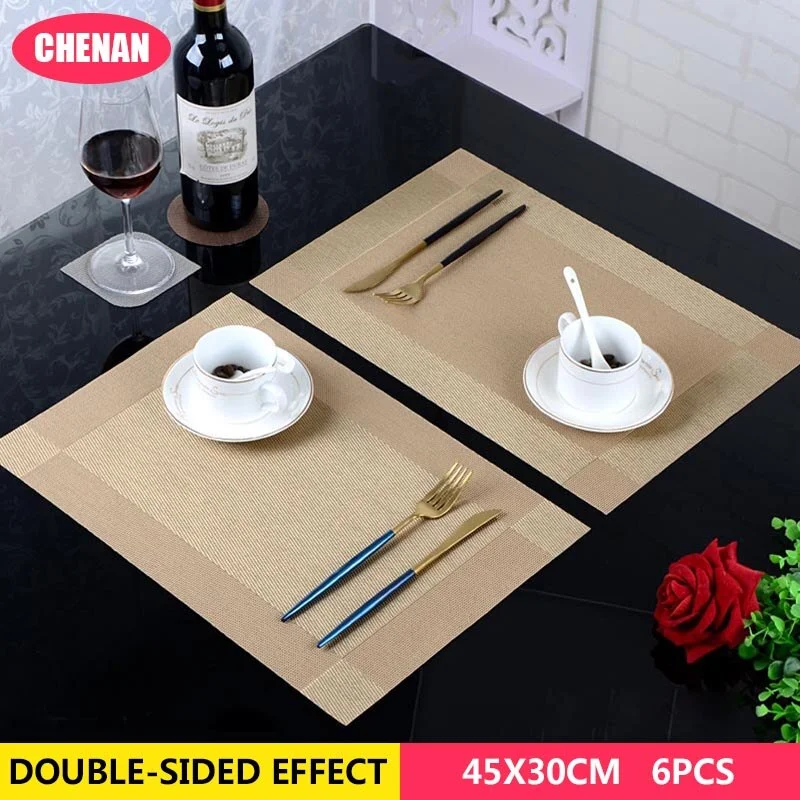 Placemat fashion pvc dining table disc pads bowl coasters waterproof cloth slip-resistant