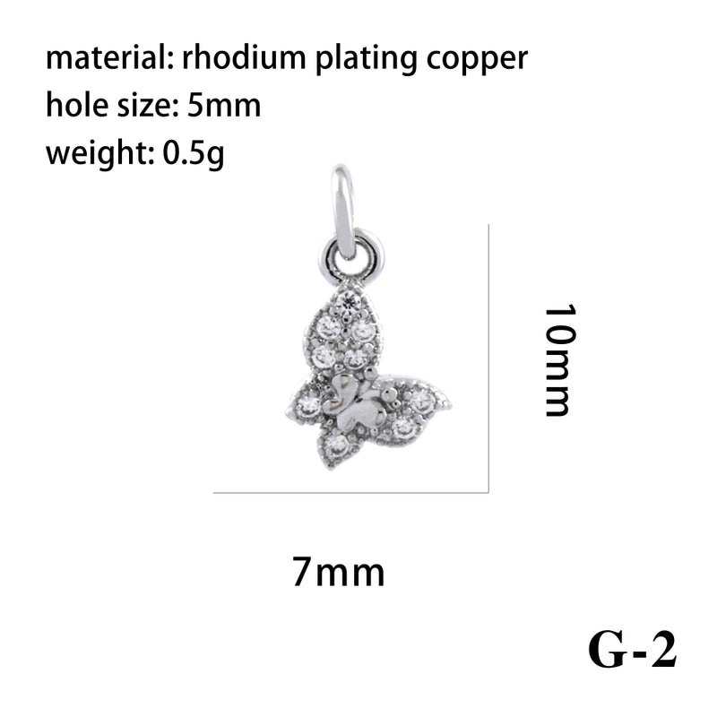 Elegant Minimalist Bee Dragonfly Butterfly Copper Plating Inlay Zircon 18k Gold Plated Charms