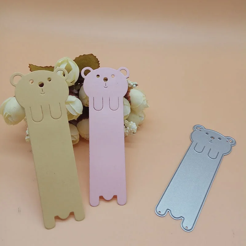 Cartoon cute Bear Animal Lable Tag Bookmark New Cutting Dies Scrapbooking Dies Metal Stamps and die for Card Making DIY