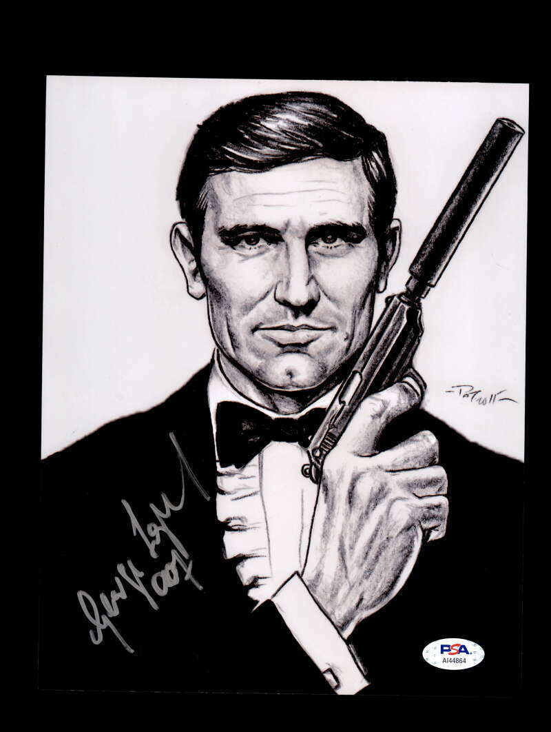 George Lazenby PSA DNA Cert Signed 8x10 Photo Poster painting James Bond Autograph