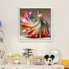 Colorful Dress Girl-11CT Stamped Cross Stitch 45*45cm/17.72*17.72in