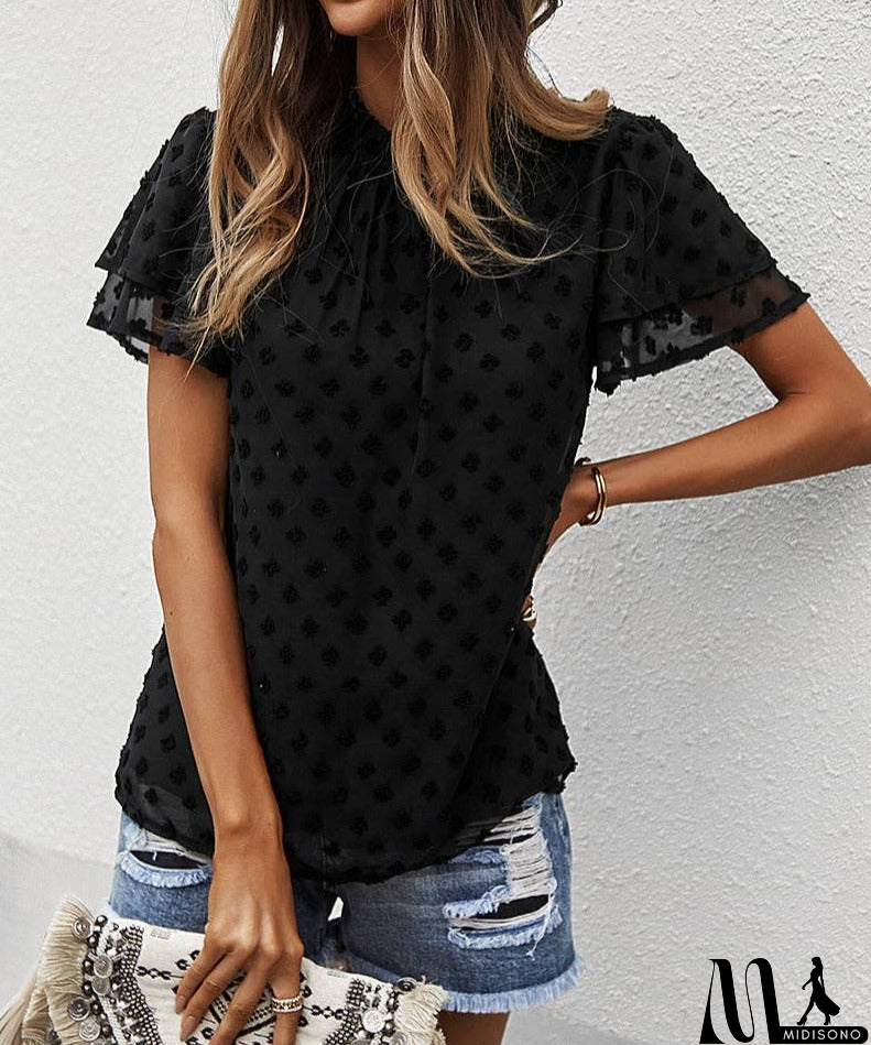 MidiSono - Breathable Comfort Mock Neck Top