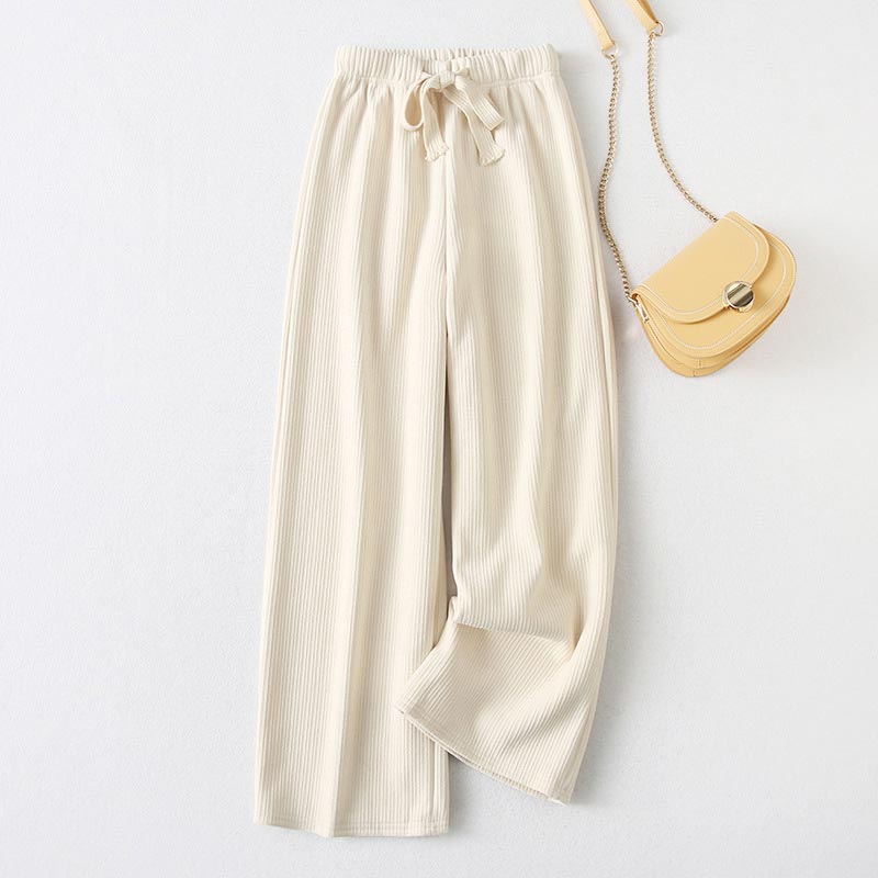 Loose Stripe Lace Up Casual Pants