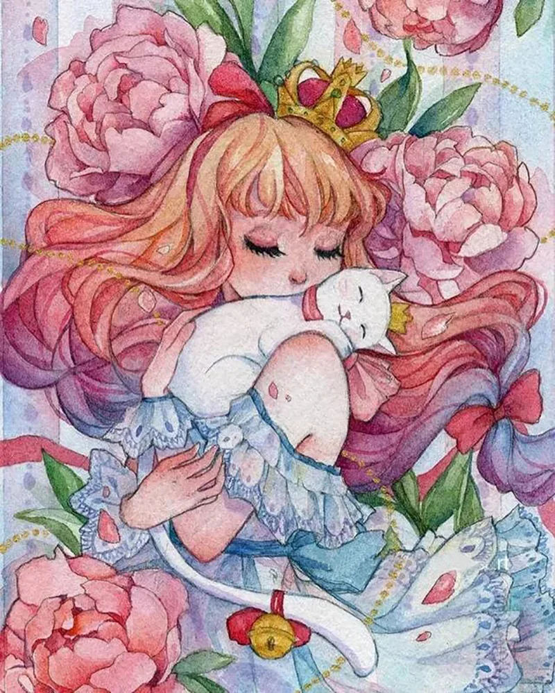 Diamond Painting - Full Round/Square Drill - Girl(30*40 - 50*60cm)