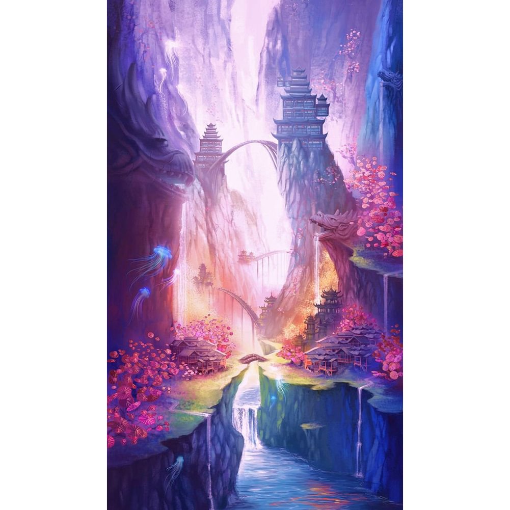 Diamond Painting - Full Round - Mountains View(40*80cm)
