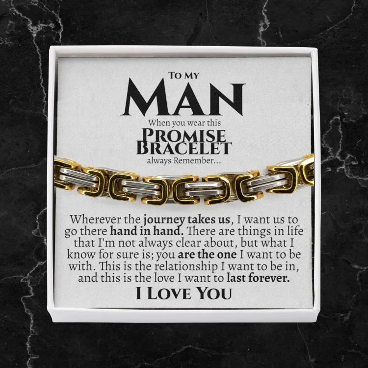 To My Man I LOVE YOU Cuban Link Promise Bracelet Stainless Steel Bracelet Romantic Gift