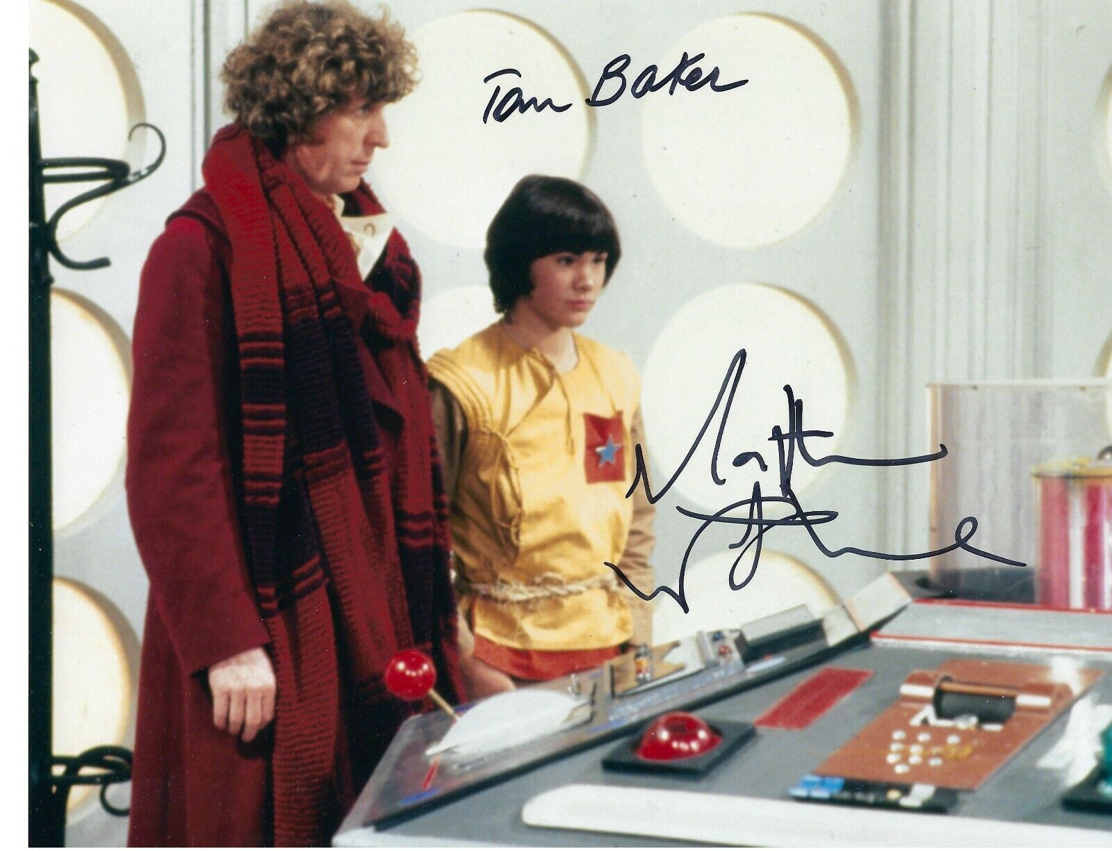 TOM BAKER & MATTHEW WATERHOUSE SIGNED 8x10 Photo Poster painting UACC DR WHO AUTOGRAPH