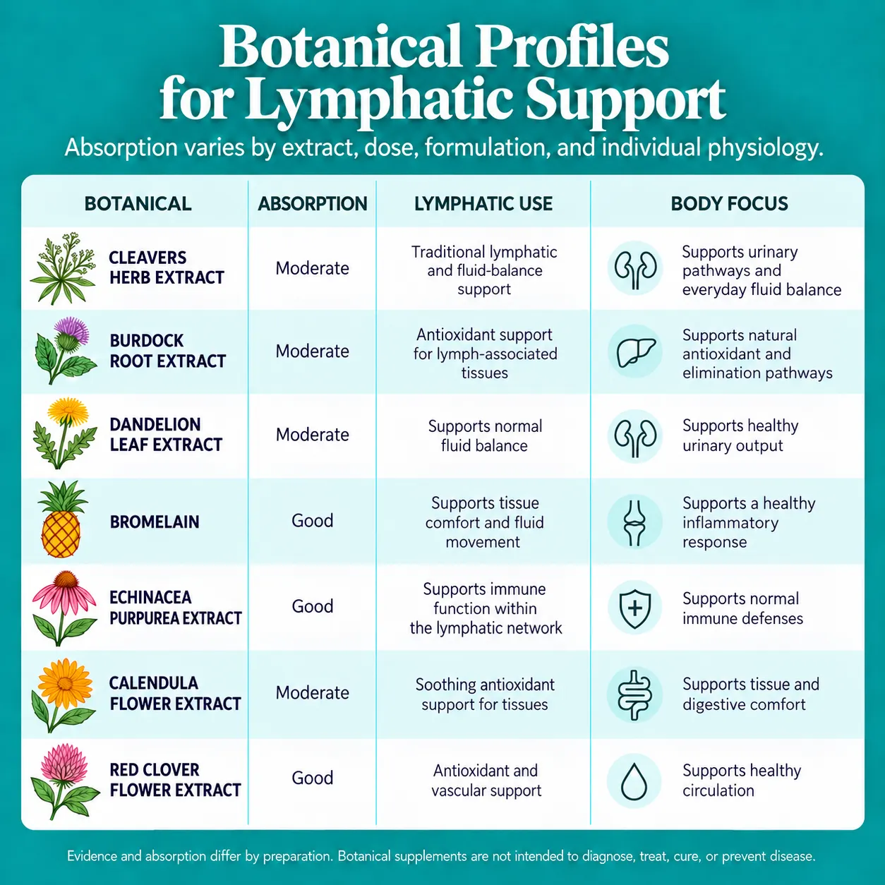 YESNAP botanical profiles for lymphatic support