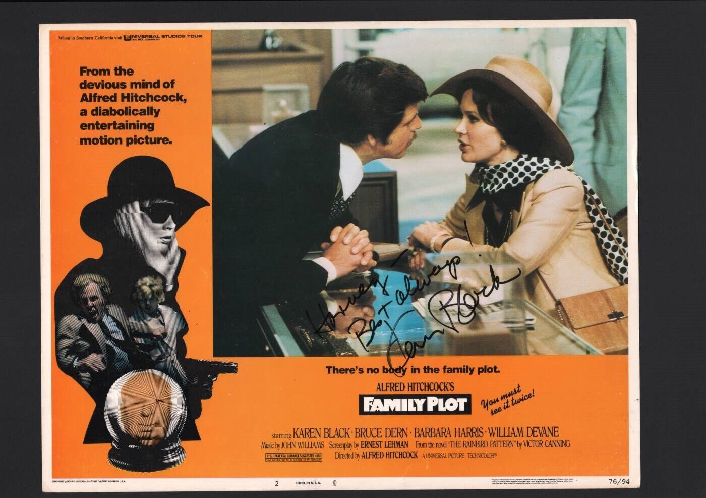 Karen Black - Signed Autograph Lobby Card - Family Plot