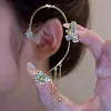 Boucles D'oreilles Fleur Papillon &Eacute;l&eacute;gantes Avec Pompons