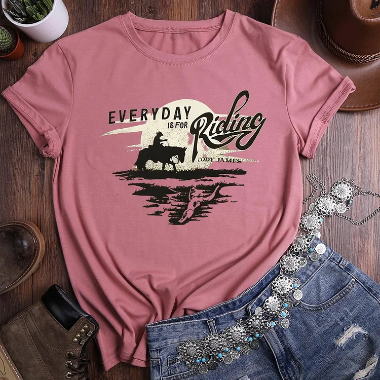 everyday riding Round Neck T-shirt-0020991