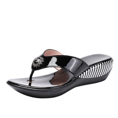 GKTINOO 2021 Summer Platform Flip Flops Fashion Beach Shoes Woman Anti-slip Genuine Leather Sandals Women Slippers Shoe