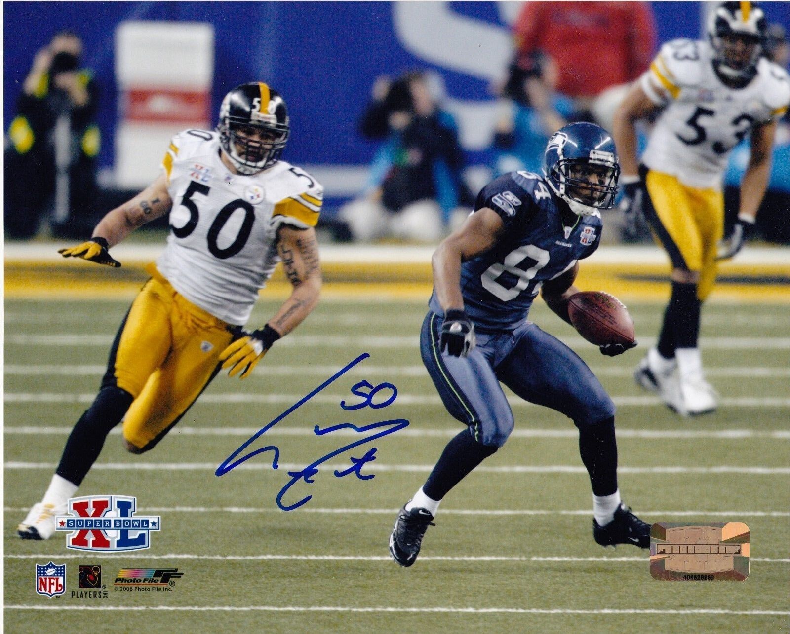 LARRY FOOTE PITTSBURGH STEELERS ACTION SIGNED 8x10