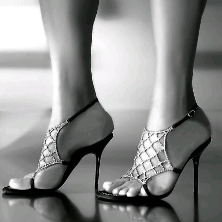 Spider Man Web Evening Shoes Rhinestone Slingback Heels Summer Sandals |FSJ Shoes