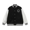 Chrome Hearts Layered Cross Varsity Jacket - Black White Street Style Outerwear 2208