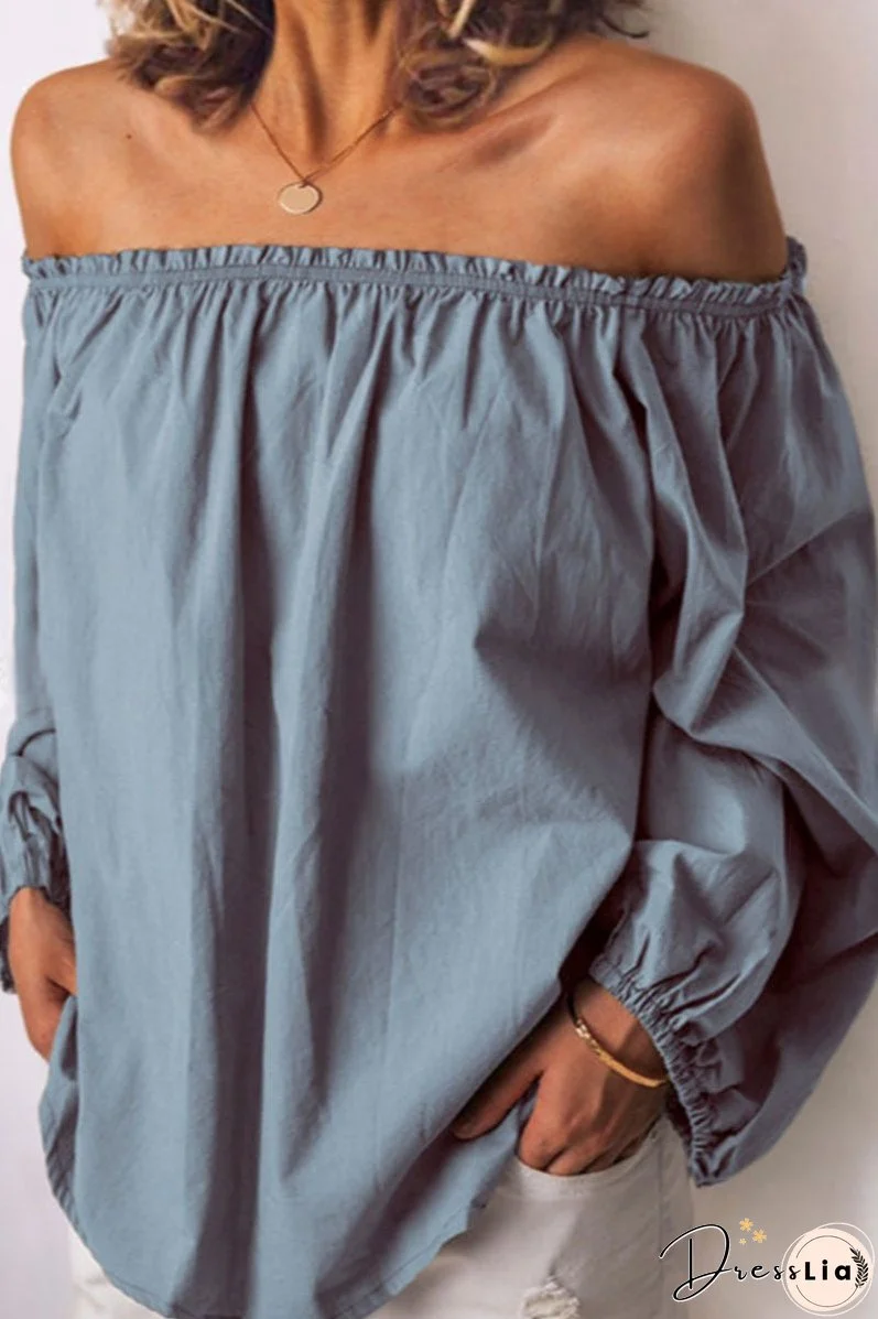 Fashion Casual Solid Patchwork Off the Shoulder Tops