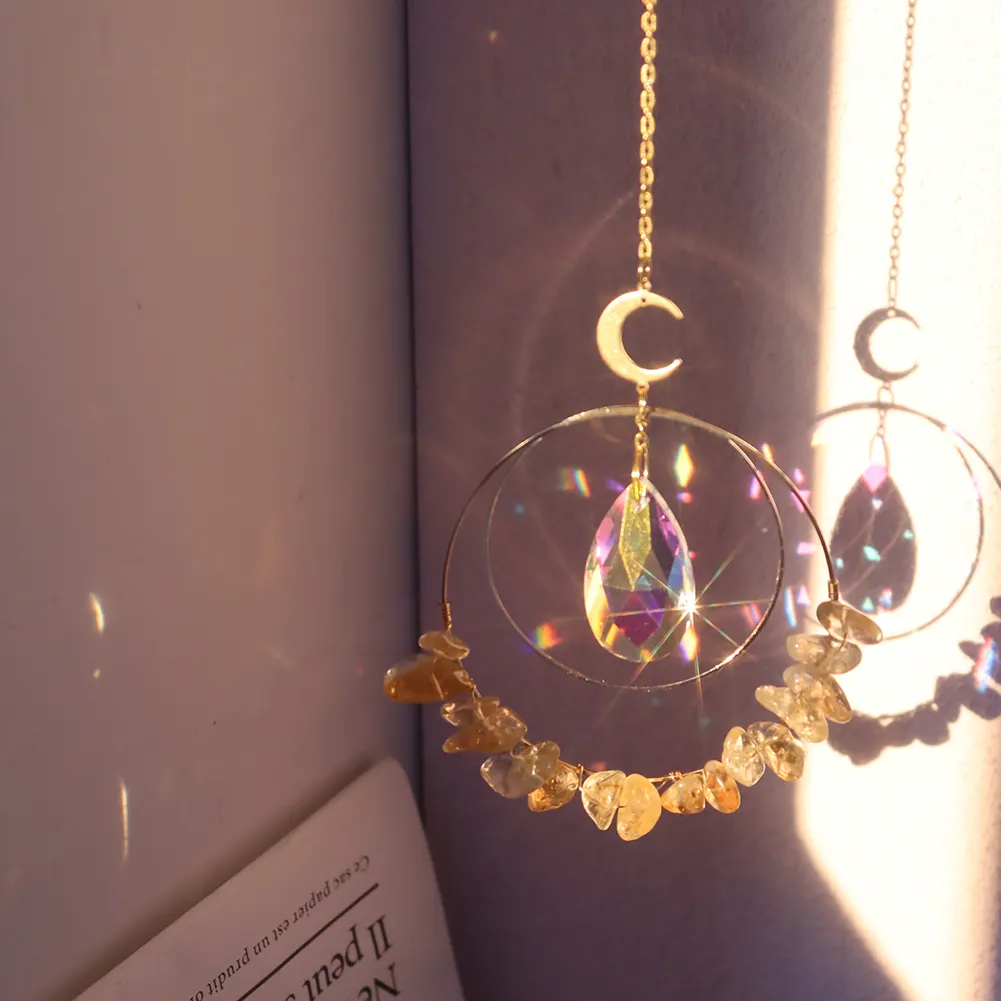 Crystal Sun Light Trapping Wind Chime Pendant Prism Lighting Catching Decor