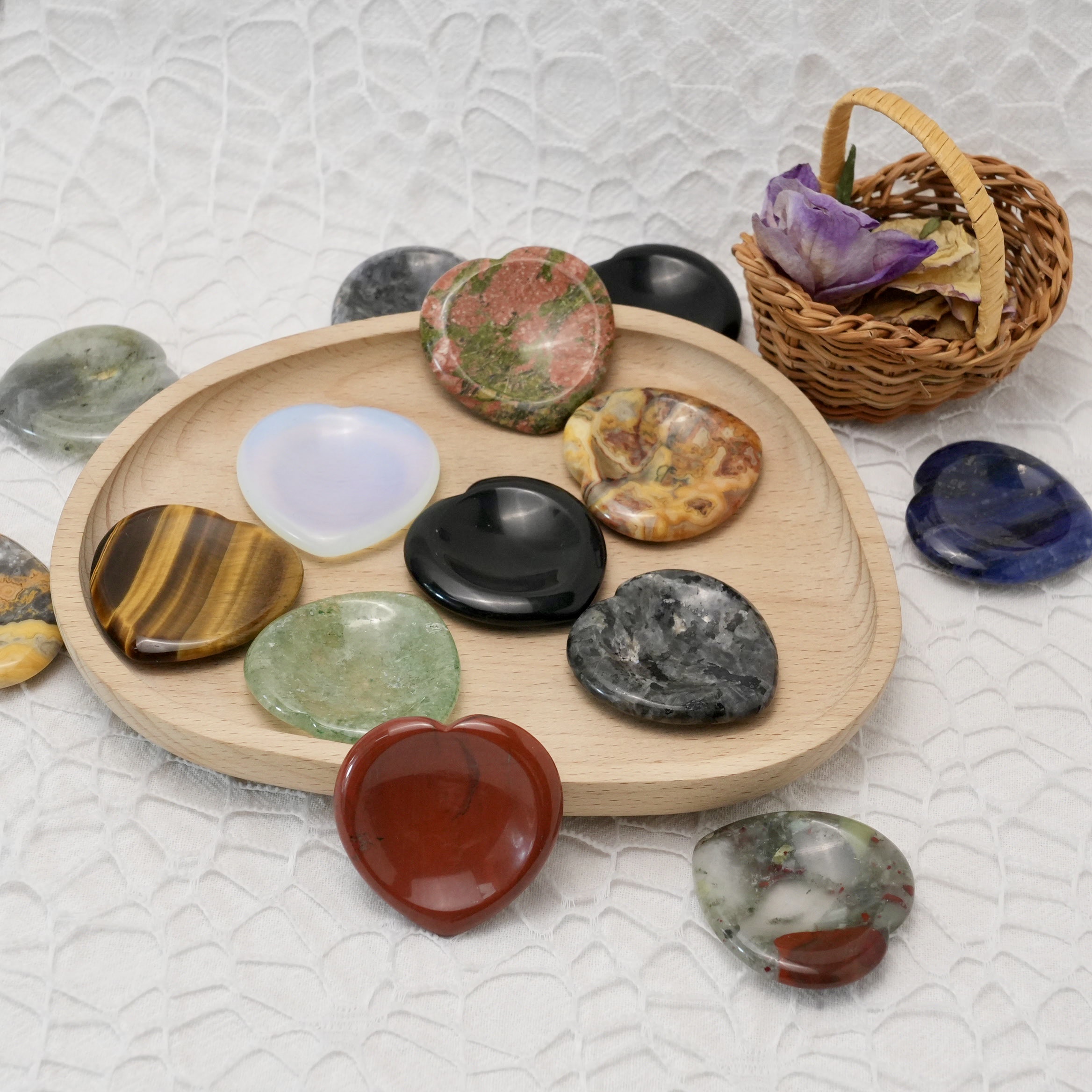 Crystal Heart Worry Stone