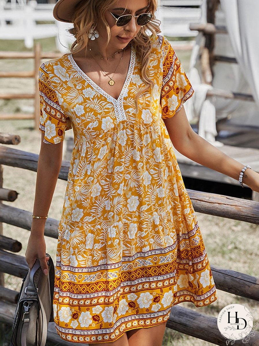 Yellow Floral Dress