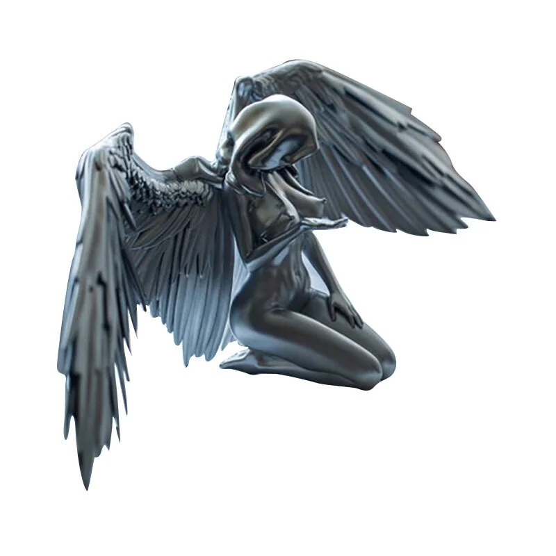 Christmas Gift Figurines & Miniatures Silver Angel Wings Resin Crafts Desktop Ornaments Garden Ornaments Home Decor  Angel Cabochon