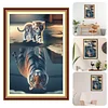 (US Only)Full Embroidery Eco-cotton Thread 11CT Printed Cat Tiger Cross Stitch Kit40x60cm