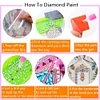 6pcs DIY Feather Diamond Painting Bookmarks with Crystal Pendant Kits