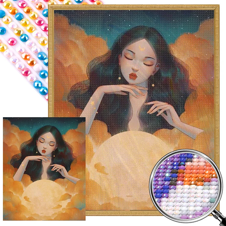 Girl In The Clouds 40*50CM (Canvas) AB Round Drill Diamond Painting gbfke